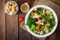 Salad with chicken breast, arugula, lettuce and tomato. Royalty Free Stock Photo