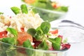Salad with chicken and curd cheese