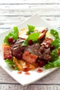 Salad with chicken livers Royalty Free Stock Photo