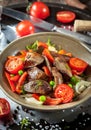 Salad with chicken livers snd vegetables Royalty Free Stock Photo