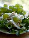 Salad with chicken onion grape. with little DOF