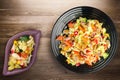 Salad with chicken stomachs with vegetables Royalty Free Stock Photo