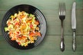 Salad with chicken stomachs with vegetables Royalty Free Stock Photo