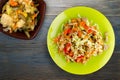 Salad with chicken stomachs with vegetables Royalty Free Stock Photo