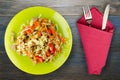 Salad with chicken stomachs with vegetables Royalty Free Stock Photo