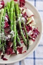 Salad with chicory radicchio and asparagus Royalty Free Stock Photo