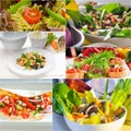 Salad collage composition nested on frame Royalty Free Stock Photo