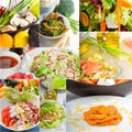 Salad collage composition nested on frame Royalty Free Stock Photo
