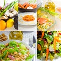 Salad collage composition nested on frame Royalty Free Stock Photo