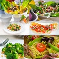 Salad collage composition nested on frame Royalty Free Stock Photo