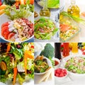 Salad collage composition nested on frame Royalty Free Stock Photo