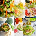 Salad collage composition nested on frame Royalty Free Stock Photo