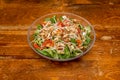 Salad concoction with all kinds of ingredients, blue cheese, lamb\'s lettuce,