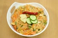 Salad cooked with spices from the Korea noodles