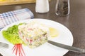 Salad with crabmeat