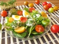 Salad with cream cheese balls Royalty Free Stock Photo