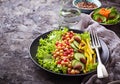 Salad with cucumber, pepper, pomegranate chick-pea Royalty Free Stock Photo