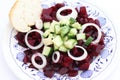 A salad of cucumber and red beet Royalty Free Stock Photo