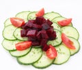 A salad of cucumber and red beet Royalty Free Stock Photo