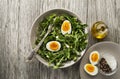 Salad dandelion with eggs