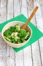 Salad in a deep bowl, broccoli, pepper and apple Royalty Free Stock Photo