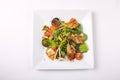 Salad with eel on a white background