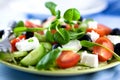 Salad with feta and tatsoi