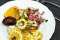 Salad,fish, citrus and potato Royalty Free Stock Photo