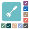 Salad fork spatula rounded square flat icons