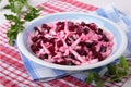 Salad of fresh cabbage with boiled beet Royalty Free Stock Photo