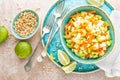 Salad with fresh celery, apple and carrot Royalty Free Stock Photo