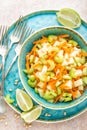 Salad with fresh celery, apple and carrot Royalty Free Stock Photo