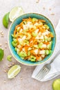 Salad with fresh celery, apple and carrot Royalty Free Stock Photo