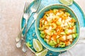 Salad with fresh celery, apple and carrot Royalty Free Stock Photo