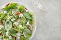 Salad with fresh cheese curd