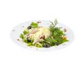 Salad with fresh herbs, meat and olives Royalty Free Stock Photo