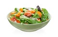 Salad of fresh vegetables in a bowl isolated with clipping path Royalty Free Stock Photo