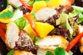 Salad. Fresh vegetables with chicken Royalty Free Stock Photo