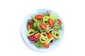 Salad of fresh vegetables isolated on white background Royalty Free Stock Photo