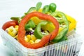 Salad fresh vegetables and sweet peeper on white background