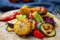 Aladf from fried corn, zucchini, etc Royalty Free Stock Photo