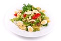 Salad of fried potatoes, eggs and lettuce Royalty Free Stock Photo