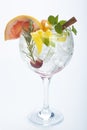 Salad fruit gin tonic isolated over white