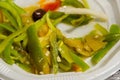 Salad of green peppers with olives