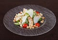 Salad with grilled chicken meat