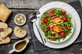 salad with grilled halloumi greek cheese in bowl Royalty Free Stock Photo