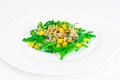 Salad from Grown Wheat, Arugula, Pumpkin Seeds with Sweet Pepper