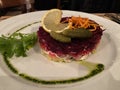 Salad with herring and beetroot Royalty Free Stock Photo