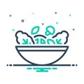 Mix icon for Salad, greens and healthy Royalty Free Stock Photo