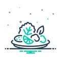 Mix icon for Salad, vegetable and plate Royalty Free Stock Photo